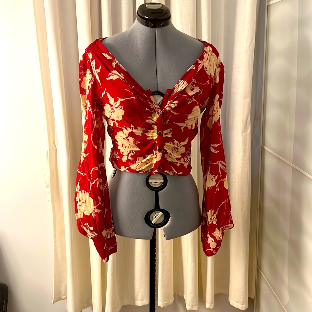 Beachy Cropped Free People Blouse